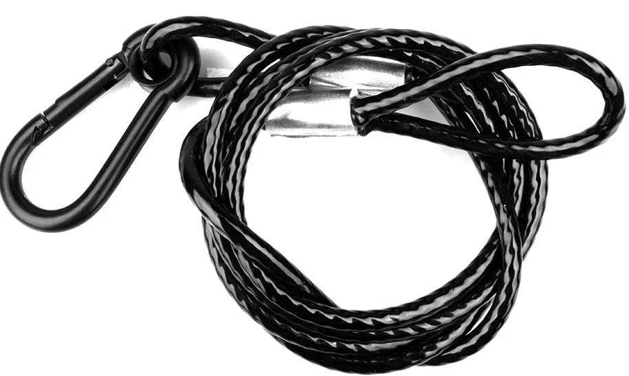 3ft safety cable black coated braided stainless steel rope for merc 150 motor tote