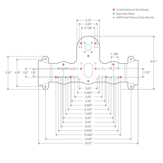 RAM Mount RAM Fishfinder Deck Kit w/Single Marine Electronic Mount [RAM-FF1-D-115]