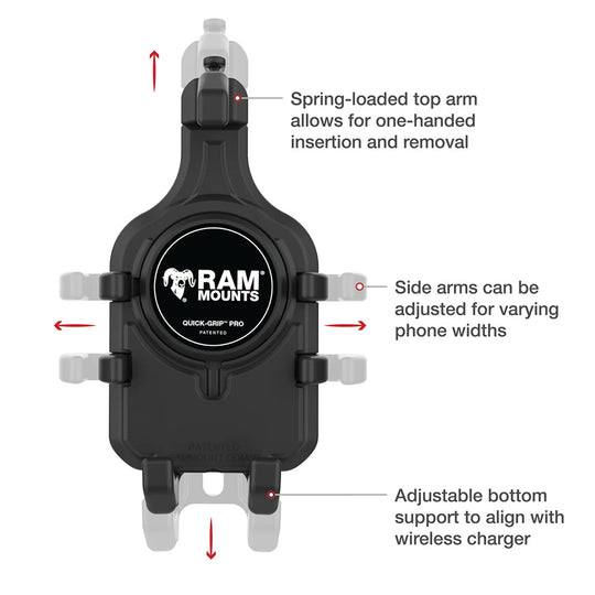 Ram Mount RAM Quick-Grip Pro Phone Holder w/Ball  Vibration Damper [RAM-HOL-PD5BVU]
