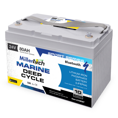 Millertech Sport Series 24v 80 AH Bluetooth Lithium Deep Cycle Battery