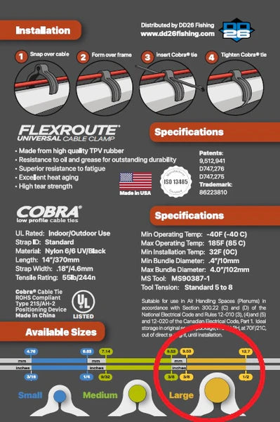 DD26 Fishing Flexroute Cable Clamp Kit